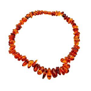 Vintage Honey Cognac Baltic Amber Graduated Necklace 18.5 Inches